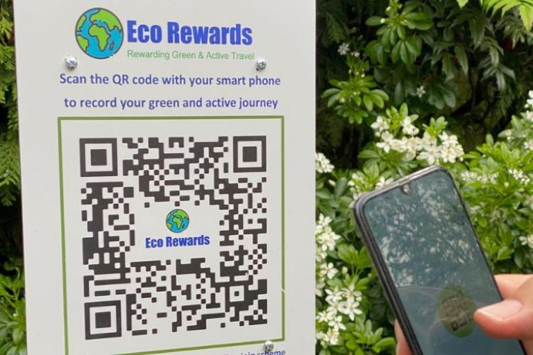 Scanning a qr code using eco rewards app