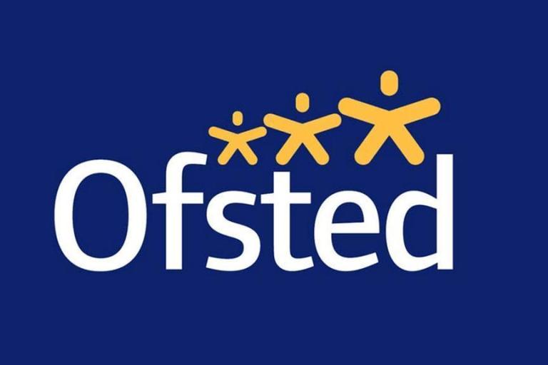 Blue box with white Ofsted logo