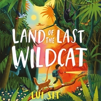 Book cover with colourful cat sitting in a jungle