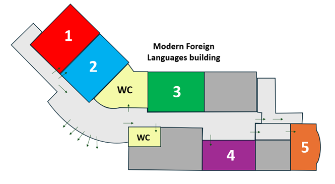 Modern foreign languages building map