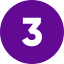 White number 3 digit inside a purple circle