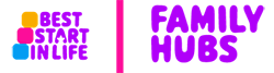 Logo: best start in life - family hubs