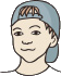 Illustration of a young white boy wearing a backwards facing cap.