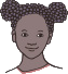Illustration of a young Black girl with buns.