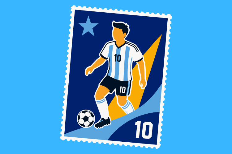 A simple illustration of a world cup sticker.