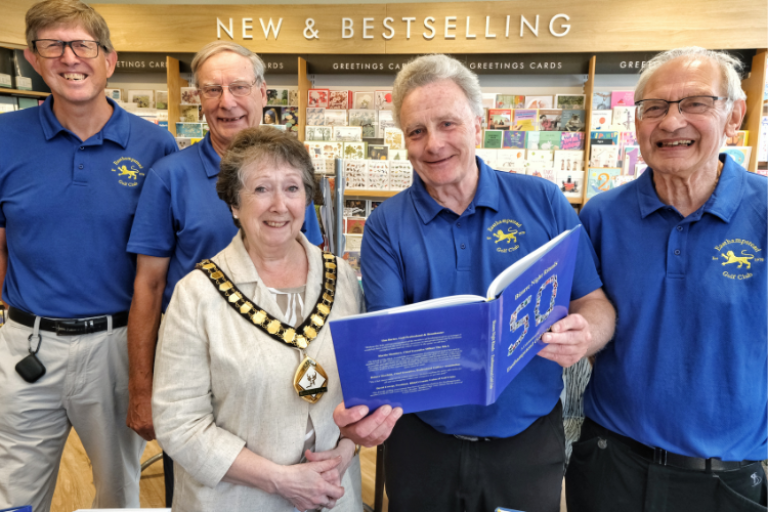 Mayor with Easthampstead Golf Club members at 50th anniversary book launch