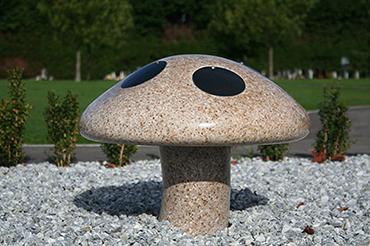 Granite memorial mushroom.