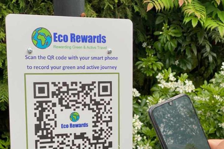 Phone scanning Eco Rewards Qr code