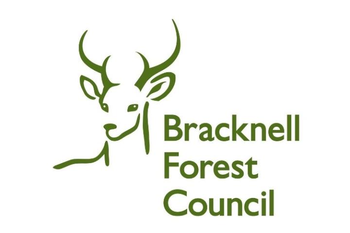 BFC logo in green showing a graphic of a stag with the words Bracknell Forest Council to the right