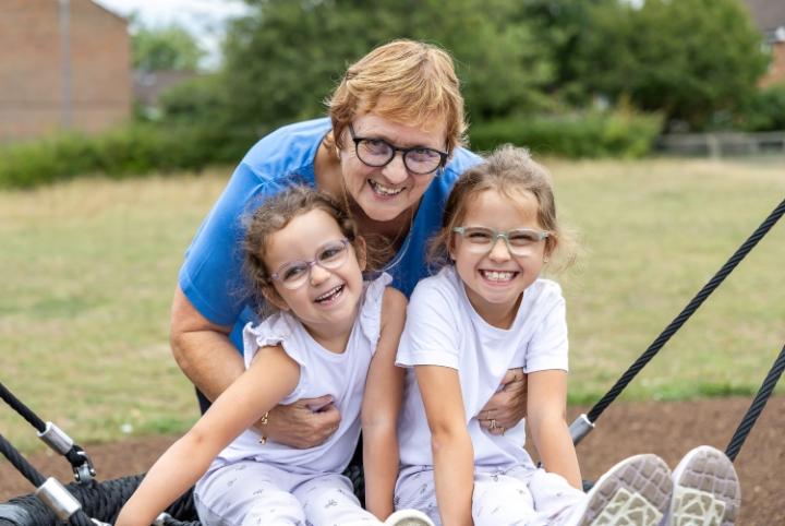 woman with two younger children