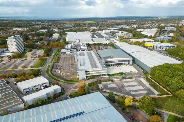 Aerial view of the Southern Industrial Estate in Bracknell Forest