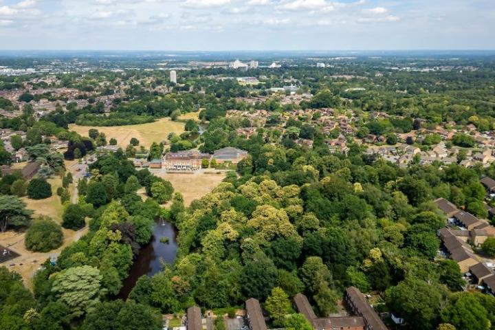 aerial view of Bracknell Forest showing South Hill Park