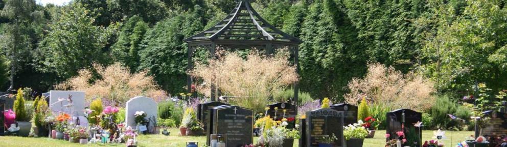 Cemetery showing headstones.