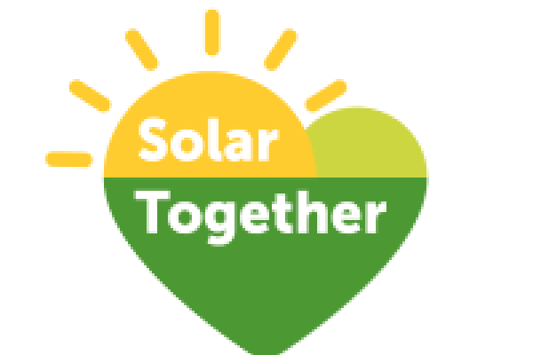 Solar together logo showing green heart
