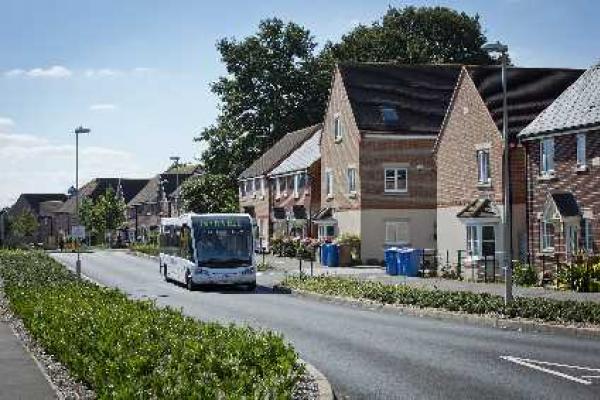 Road with new housing