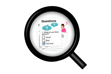 Magnifying glass with a survey